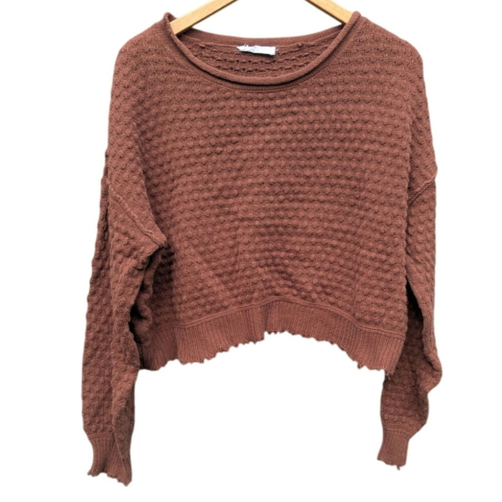 Urban Outfitters Fairy Grunge Cottage knit fall sweater brown neutral nude M